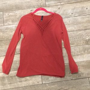 Red Crossover Blouse